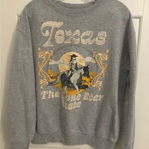 Zoe + Liv Gray Texas Graphic Crewneck